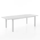 Table de jardin extensible avec plateau et base en aluminium blanc - Parler Viadurini
