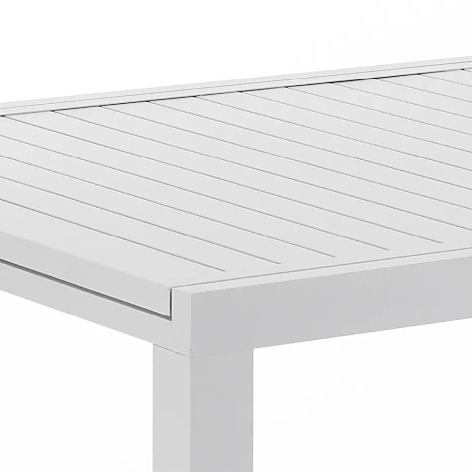 Table de jardin extensible avec plateau et base en aluminium blanc - Parler Viadurini