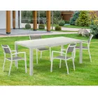 Table de jardin extensible avec plateau et base en aluminium blanc - Parler Viadurini