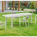 Table de jardin extensible avec plateau et base en aluminium blanc - Parler