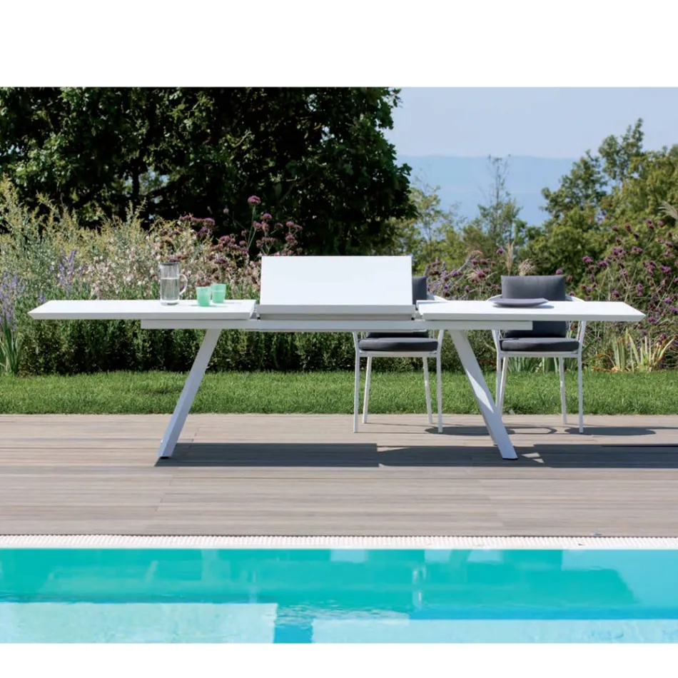 Table de jardin extensible en acier galvanisé Made in Italy - Brienne Viadurini