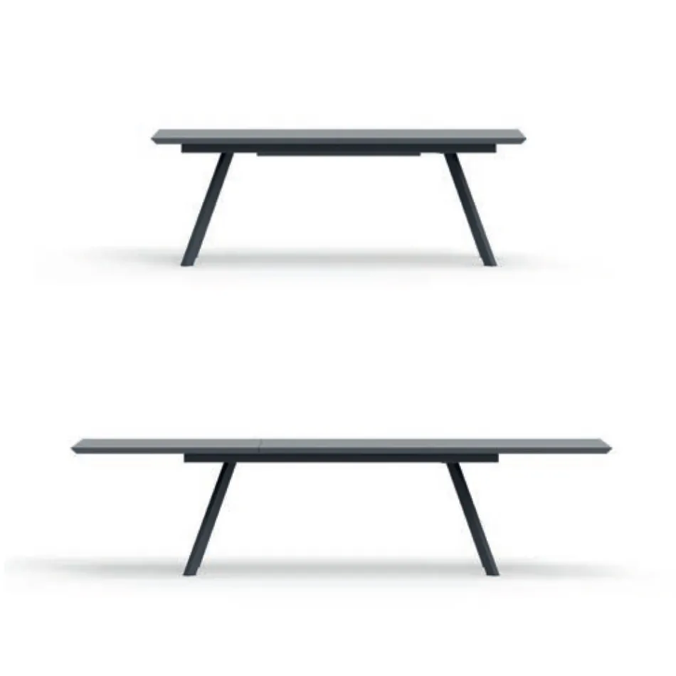 Table de jardin extensible en acier galvanisé Made in Italy - Brienne Viadurini