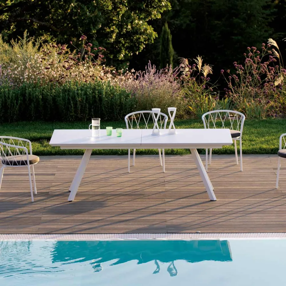 Table de jardin extensible en acier galvanisé Made in Italy - Brienne Viadurini