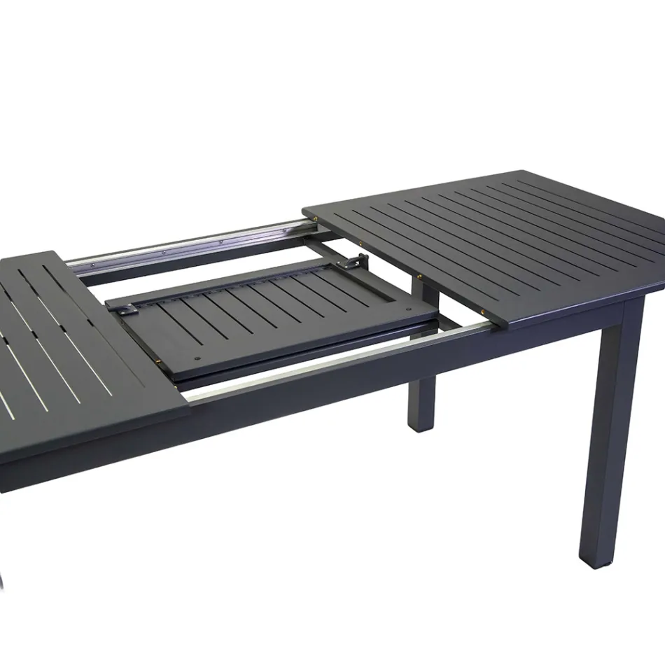 Table de jardin extensible en aluminium avec plateau à lamelles - Passport Viadurini