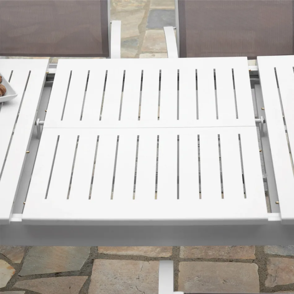 Table de jardin extensible en aluminium avec plateau à lamelles - Passport Viadurini