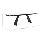 Table à Manger Extensible 240 cm Plateau Verre et Céramique - Barone Viadurini