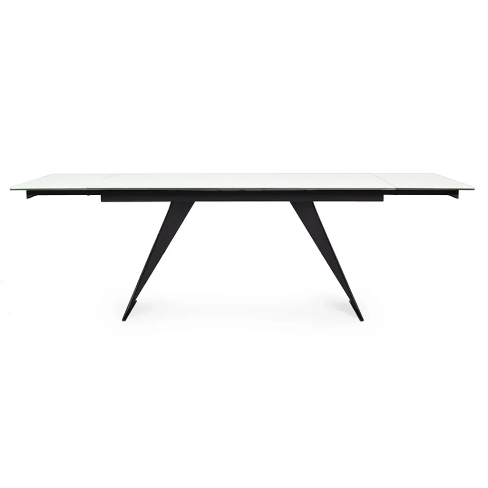 Table à Manger Extensible 240 cm Plateau Verre et Céramique - Barone Viadurini