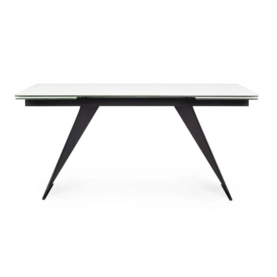 Table à Manger Extensible 240 cm Plateau Verre et Céramique - Barone Viadurini