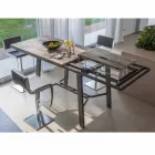 Table à manger extensible en bois et métal jusqu'à 280 cm - Gallotto Viadurini