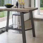 Table à manger extensible en bois et métal jusqu'à 280 cm - Gallotto Viadurini