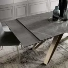 Table de salon extensible en métal et vitrocéramique fabriquée en Italie - Meluso Viadurini
