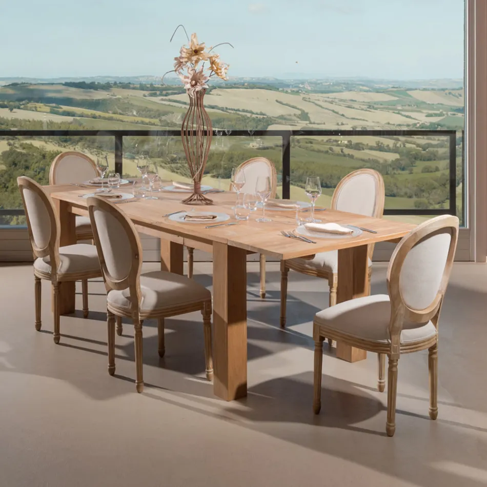 Table de salon extensible en teck massif - Fidia Viadurini