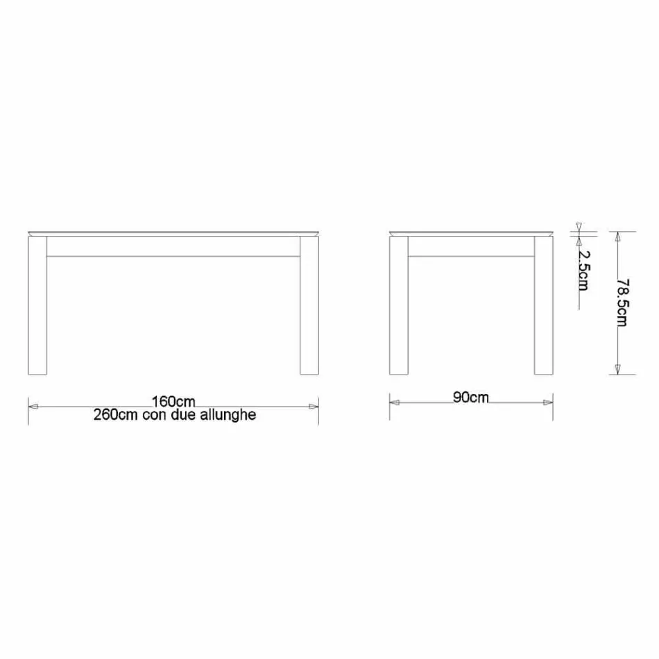 Table extensible design en chêne massif, fabriqué en Italie, Frank Viadurini