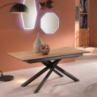 Table design extensible avec pieds en métal, Lucera Viadurini