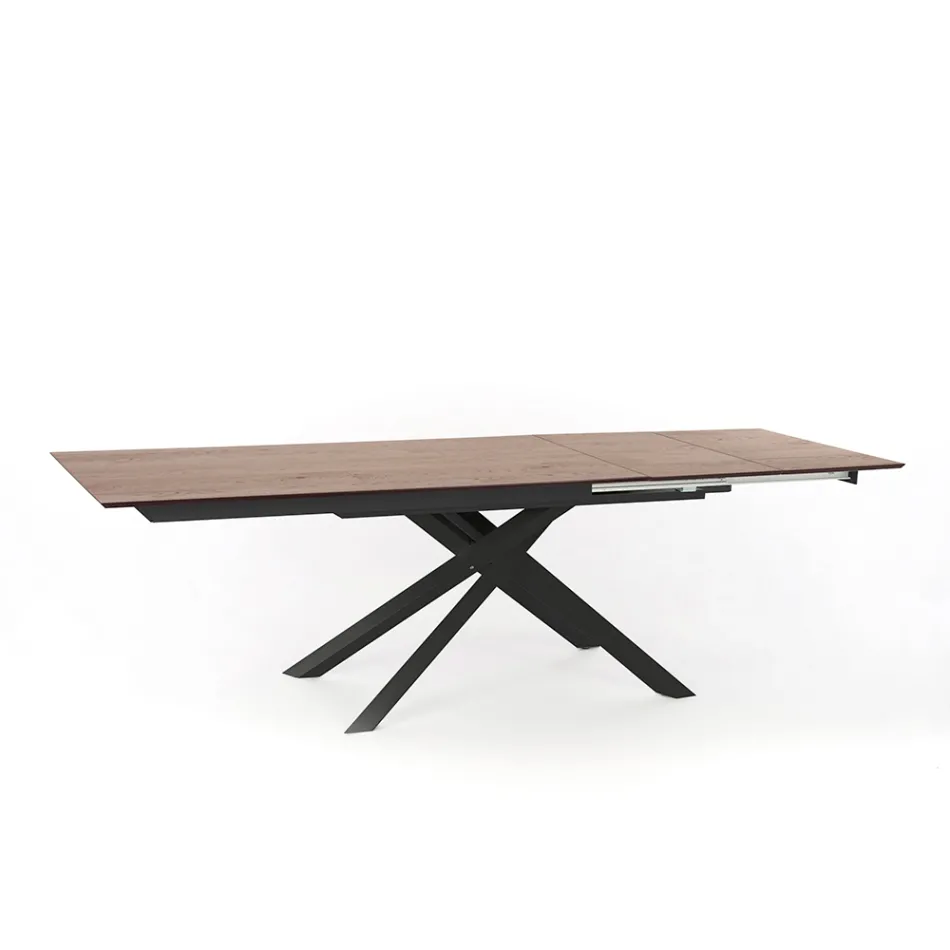 Table design extensible avec pieds en métal, Lucera Viadurini