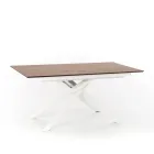 Table design extensible avec pieds en métal, Lucera Viadurini