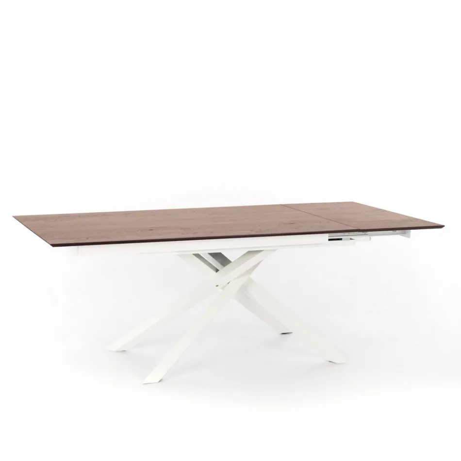 Table design extensible avec pieds en métal, Lucera Viadurini