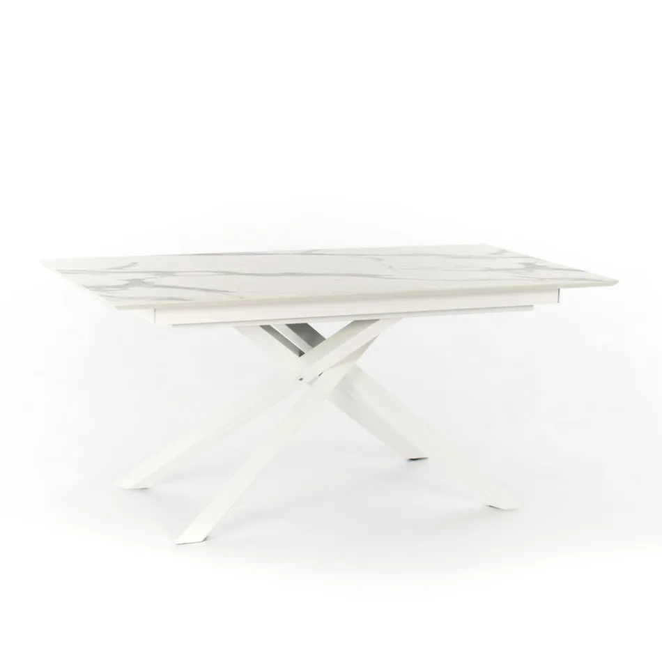 Table design extensible avec pieds en métal, Lucera Viadurini