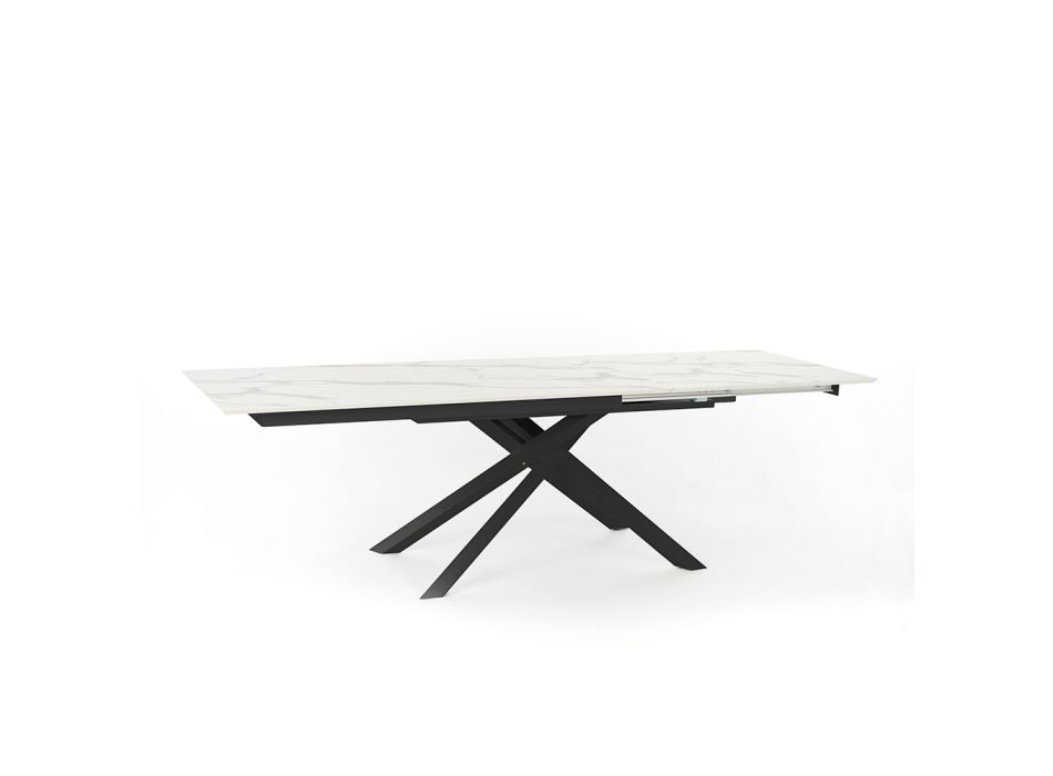 Table design extensible avec pieds en métal, Lucera Viadurini