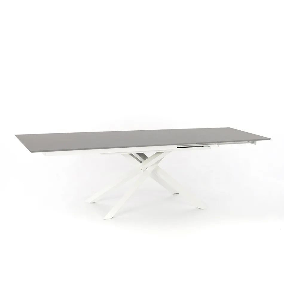 Table design extensible avec pieds en métal, Lucera Viadurini
