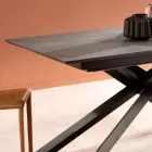 Table design extensible avec pieds en métal, Lucera Viadurini