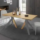 Table extensible design avec plateau en chêne Daryl, fabriquée en Italie Viadurini