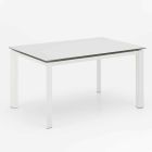 Table extensible design avec plateau en céramique blanche, Nosate Viadurini