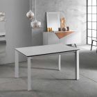 Table extensible design avec plateau en céramique blanche, Nosate Viadurini