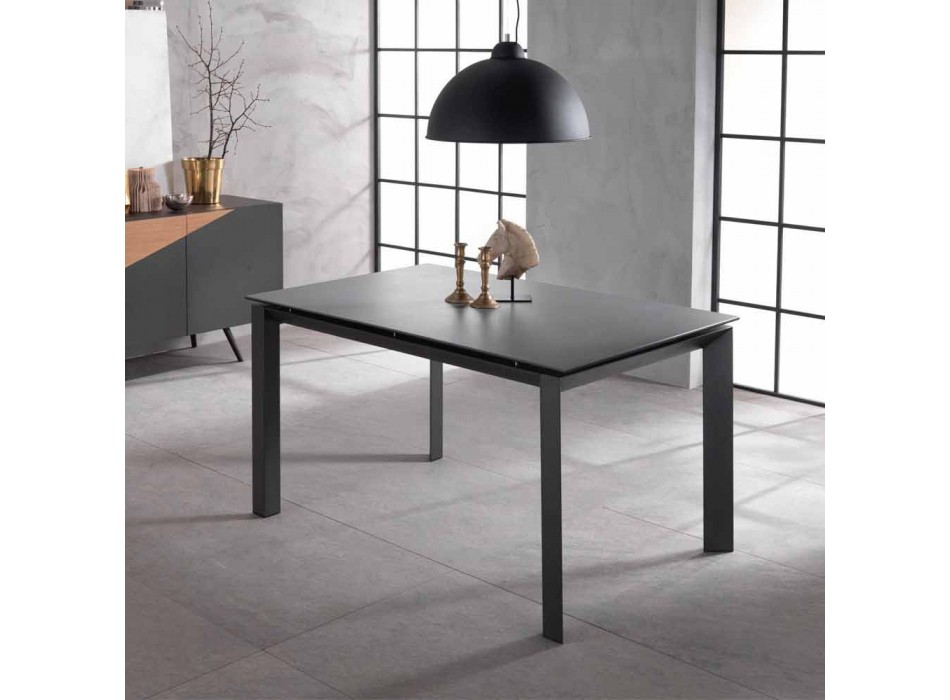 Table extensible design avec plateau en céramique et MDF, Nosate Viadurini