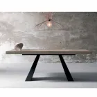 Table design extensible en bois de chêne fabriqué en Italie Zerba Viadurini