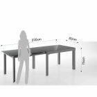 Table Design Extensible en Verre et Métal, Warrior Viadurini