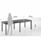 Table Design Extensible en Verre et Métal, Warrior Viadurini