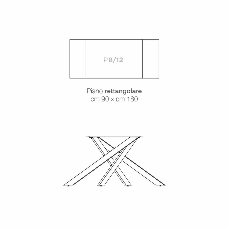 Table design extensible en verre céramique fabriquée en Italie, Dionigi Viadurini