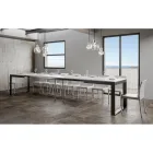 Table extensible de design moderne en bois mélaminé - Badesi Viadurini