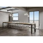 Table extensible de design moderne en bois mélaminé - Badesi Viadurini