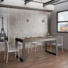 Table extensible de design moderne en bois mélaminé - Badesi Viadurini