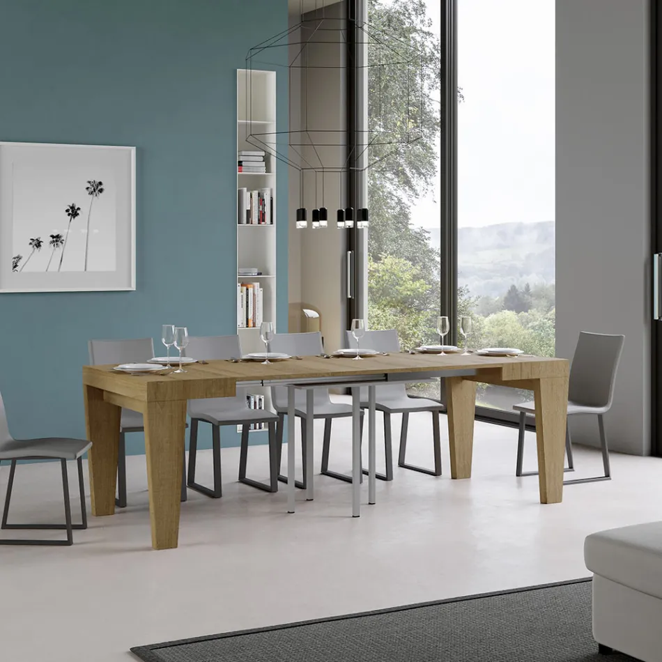 Table extensible disponible en différentes finitions Made in Italy - Montagne Viadurini
