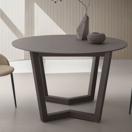 Table Extensible Jusqu'à 180 cm Ronde Hpl Stratifié Made in Italy - Bastiano Viadurini