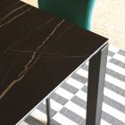 Table extensible jusqu'à 230 cm en métal et plateau en verre céramique - Klaus Viadurini