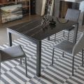 Table extensible jusqu'à 230 cm en métal et plateau en verre céramique - Klaus