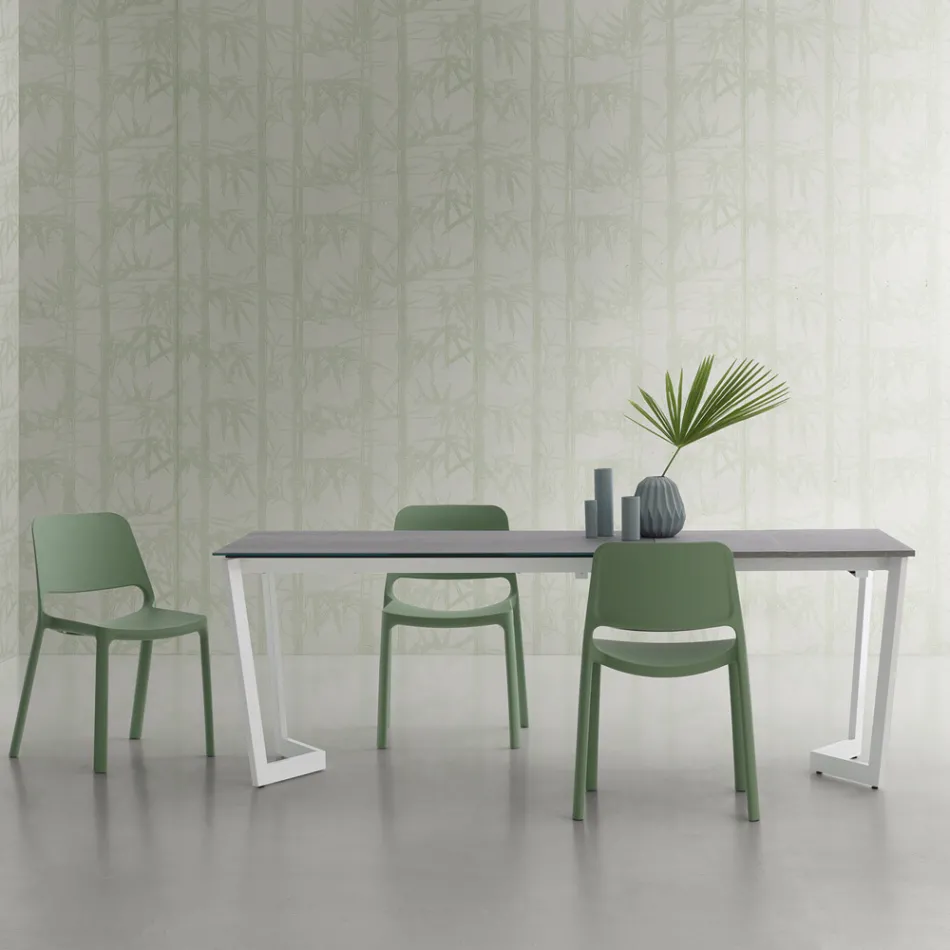 Table Extensible Jusqu'à 238 cm avec Plateau Laminam Made in Italy - Pablito Viadurini