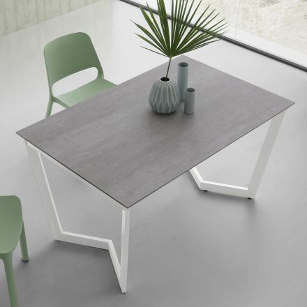 Table Extensible Jusqu'à 238 cm avec Plateau Laminam Made in Italy - Pablito Viadurini