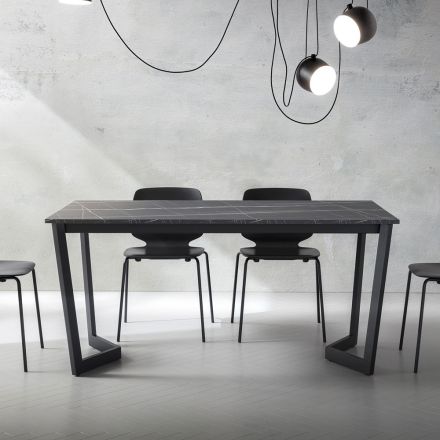 Table extensible jusqu'à 238 cm en métal et Hpl coloré Made in Italy - Pablito Viadurini