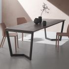 Table Extensible Jusqu'à 238 cm Moka Métal et Hpl Made in Italy - Pablito Viadurini