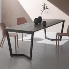 Table Extensible Jusqu'à 238 cm Moka Métal et Hpl Made in Italy - Pablito Viadurini