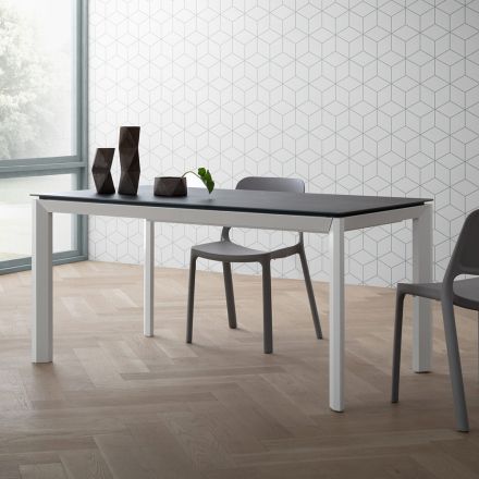 Table Extensible Jusqu'à 240 cm Plateau en Laminam Made in Italy - Filiberto Viadurini