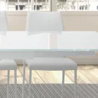 Table extensible jusqu'à 278 cm en verre et acier blanc Made in Italy - Grotta Viadurini