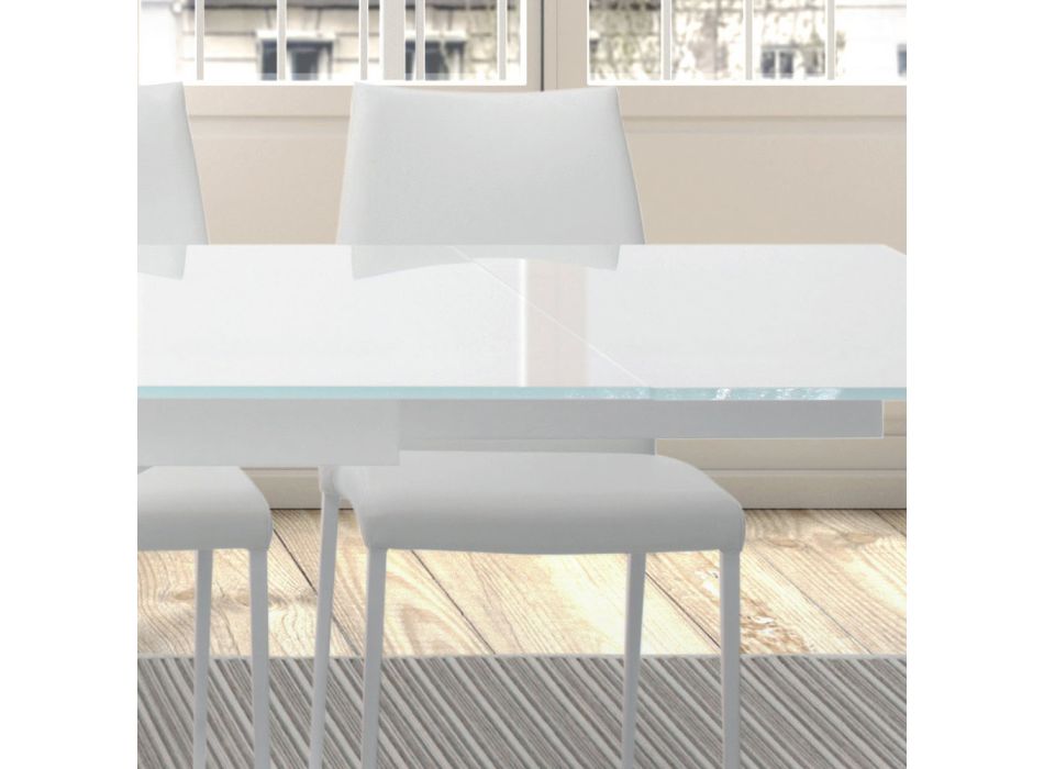 Table Extensible Verre Tempéré 14 Places made in Italy