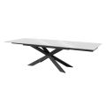 Table extensible jusqu'à 300 cm en verre et acier noir Made in Italy - Grotta