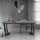 Table Extensible Jusqu'à 300 cm Base En Métal Made in Italy - Bastiano Viadurini